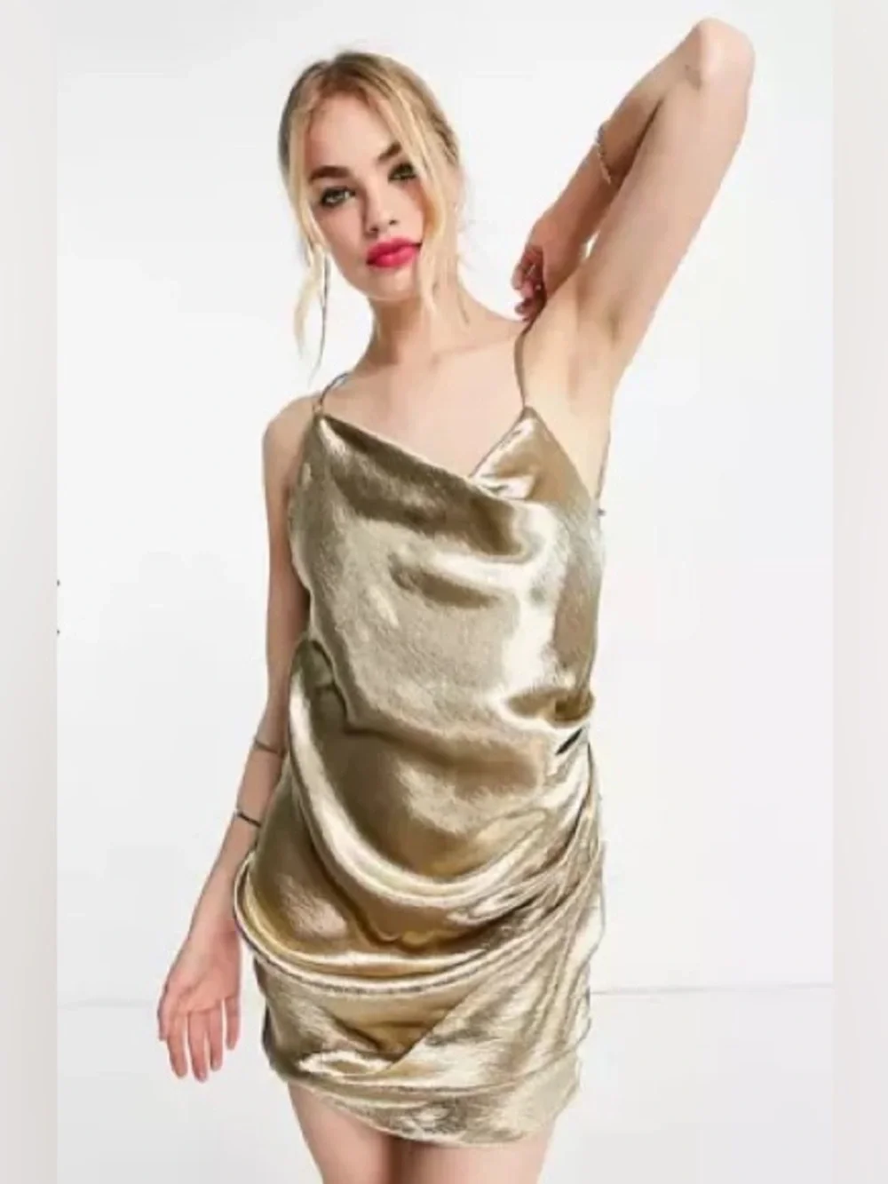 ASOS 4 gold mini dress